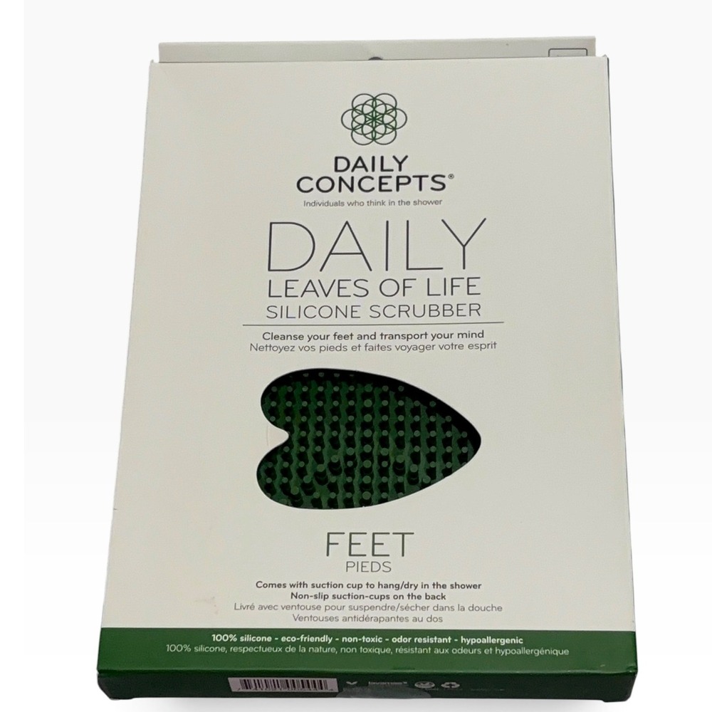 Daily Concepts Daily Leaves of Life Silicone Foot Scrubber Green 100% Silicone